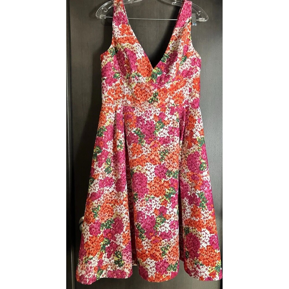 Monique Lhuillier Dress Prairie Pink Riona Floral Embroidered Size 12 Pretty